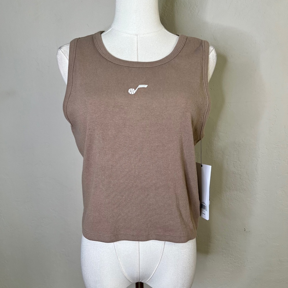 Utah Jazz Tank Top Portabella 47 Brand Women Size XLarge Brown Ribbed Crop New